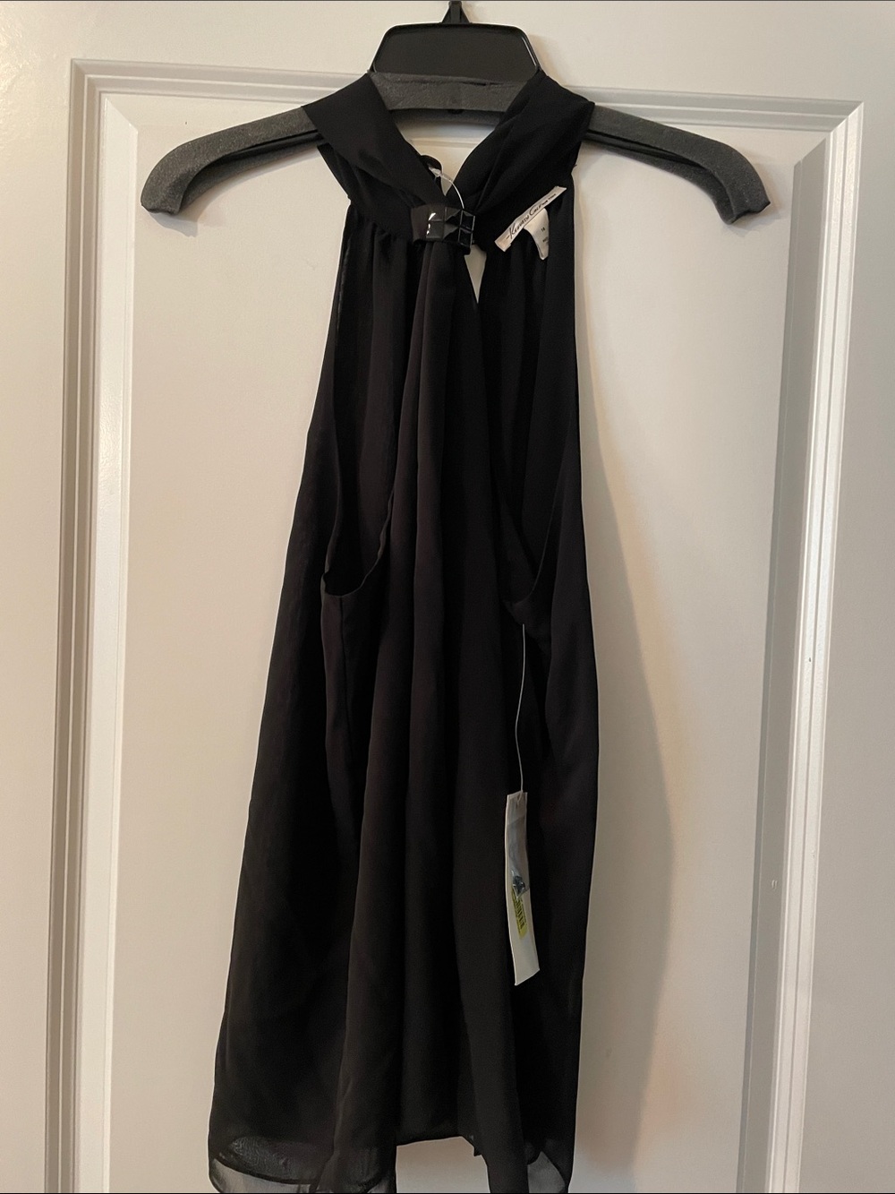 Kenneth Cole Black Halter Neck Sleeveless Top